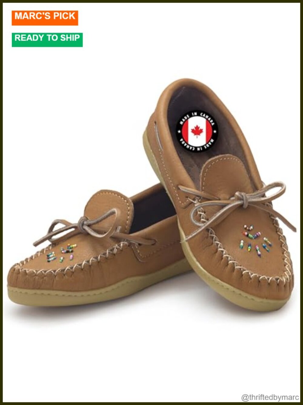 Women's Leather Mocc Handcrafted Slippers with Beaded Design
